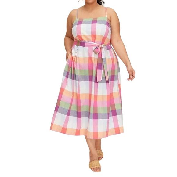 Kate Spade x Target Plaid Tie Waist Midi Dress - Picture 1 of 5